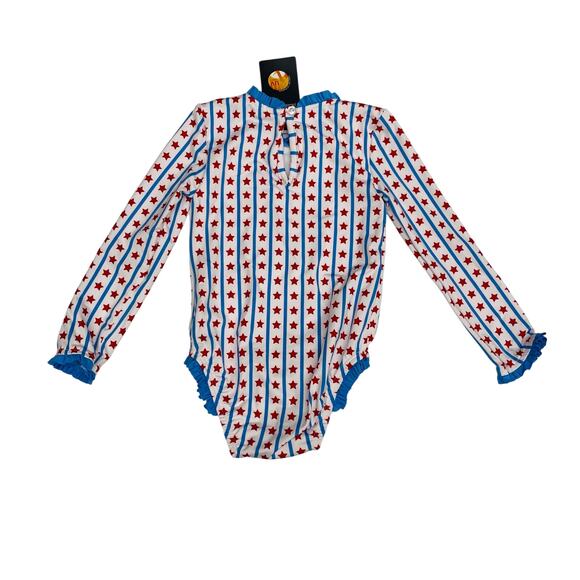 NWT  James & Lottie Size 3T Leighton Rash Guard Swim in Stars & Stripes - Picture 5 of 7